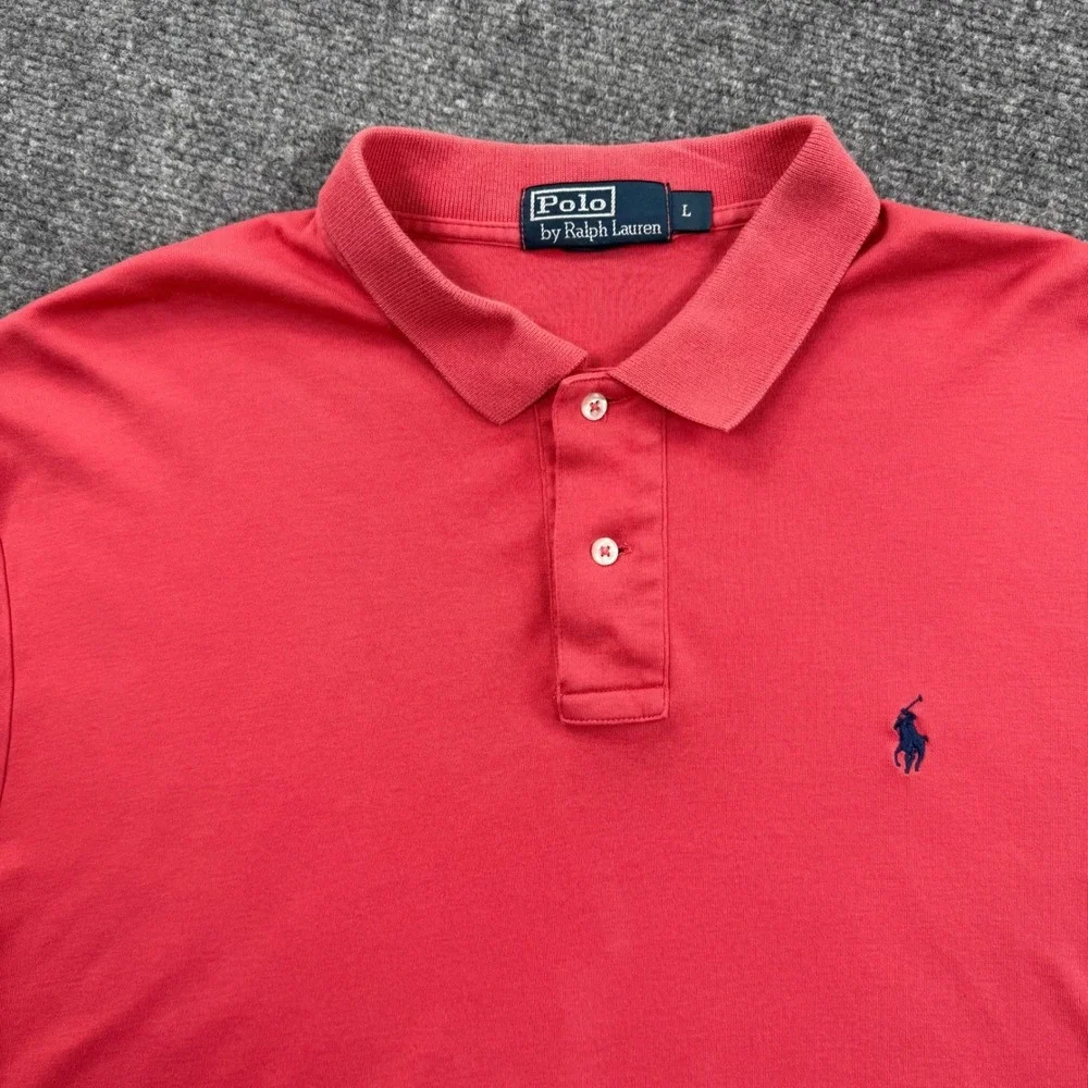 Polo Ralph Lauren Polo Shirt Coral Red Classic Fit Golf Cotton Men's